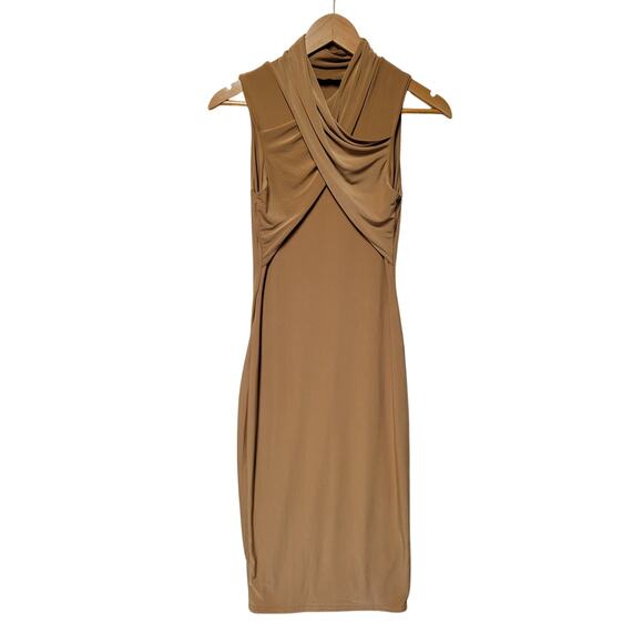 Missguided Bodycon Criss‎ Cross Bodice Midi Dress Sexy Clubbing Party Women's 10 - Picture 1 of 6